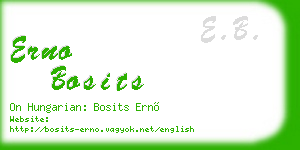 erno bosits business card